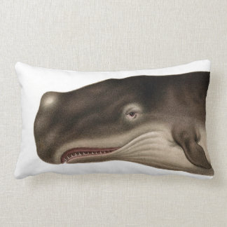 Gray Whale Lumbar Nautical Throw Pillow