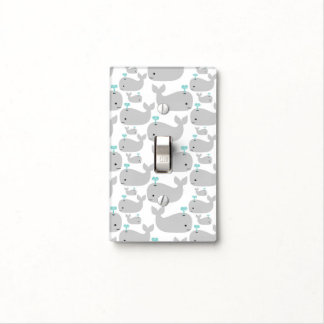 Gray Whale Nursery Print Light Switch Cover