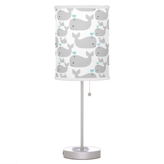 Gray Whale Nursery Print Table Lamp (Left)