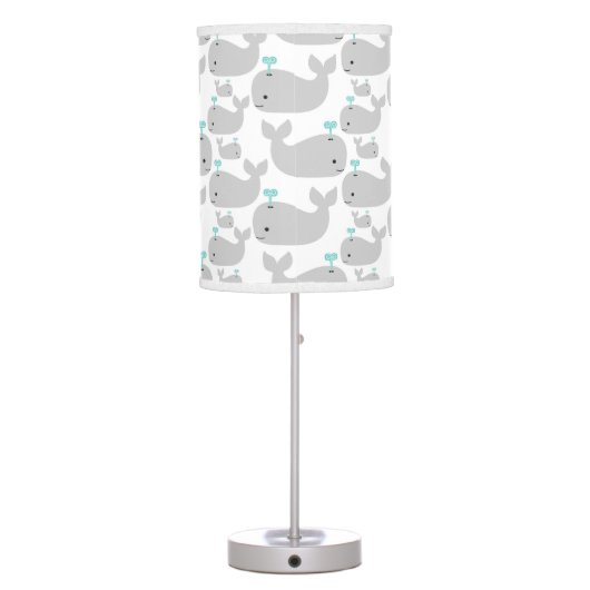 Gray Whale Nursery Print Table Lamp (Back)