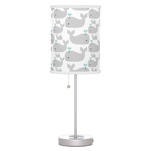 Gray Whale Nursery Print Table Lamp (Right)