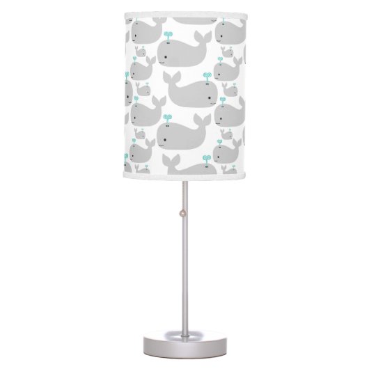 Gray Whale Nursery Print Table Lamp (Front)