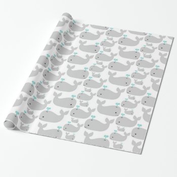 Gray Whale Nursery Print Wrapping Paper by KaleenaRae at Zazzle