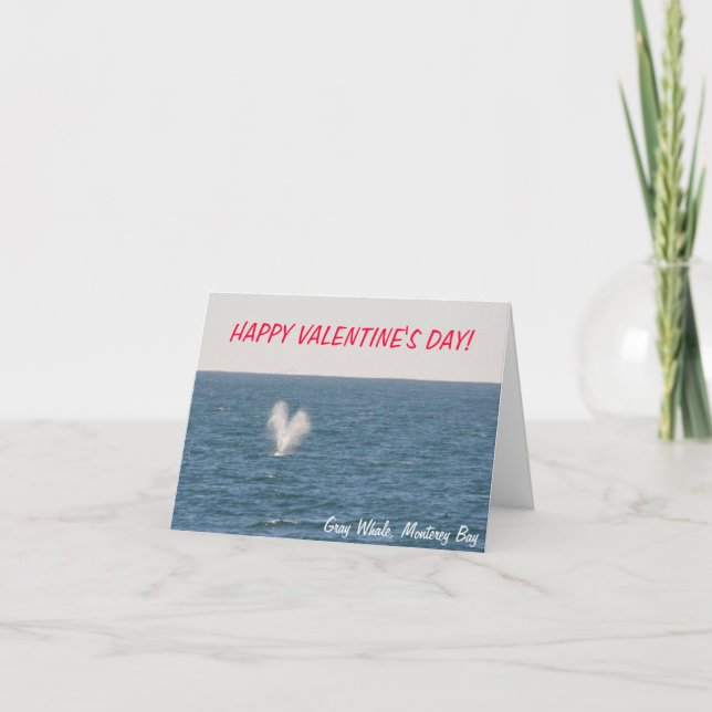 Gray Whale Valentines Day Card (Front)