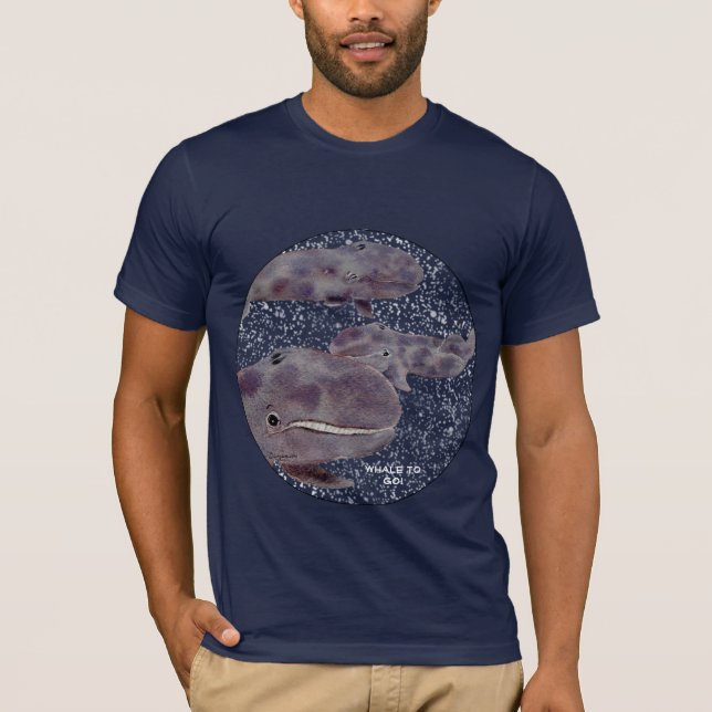 Gray Whales in Space T Shirt -Customize text (Front)