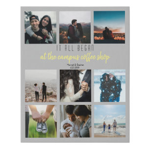 Gray Where it All Began Romantic Love Story Faux Canvas Print