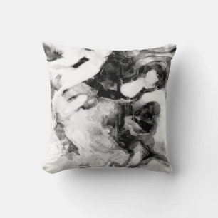 Gray/Whihte Abstract Decor Pillow