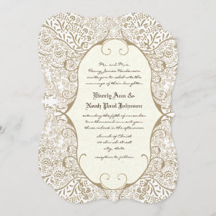 Gray Whimsical Pattern Wedding Invitations