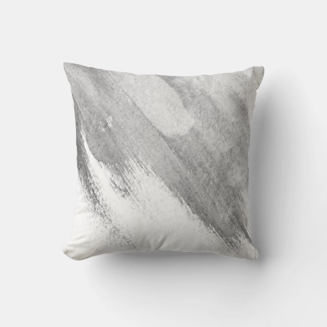 Gray/White Abstract Decor Pillow (Front)