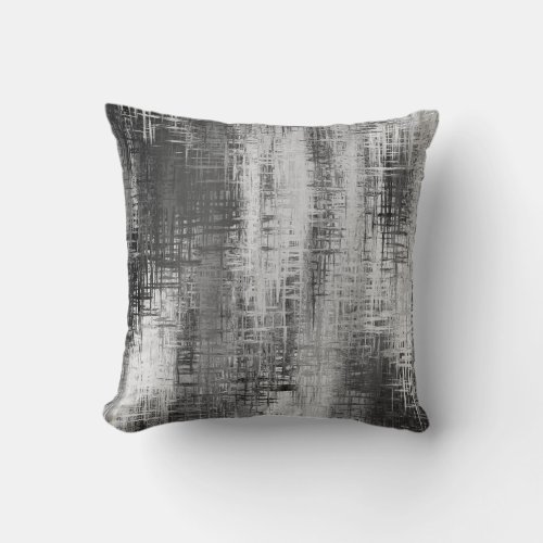 GrayWhite Abstract Decor Pillow
