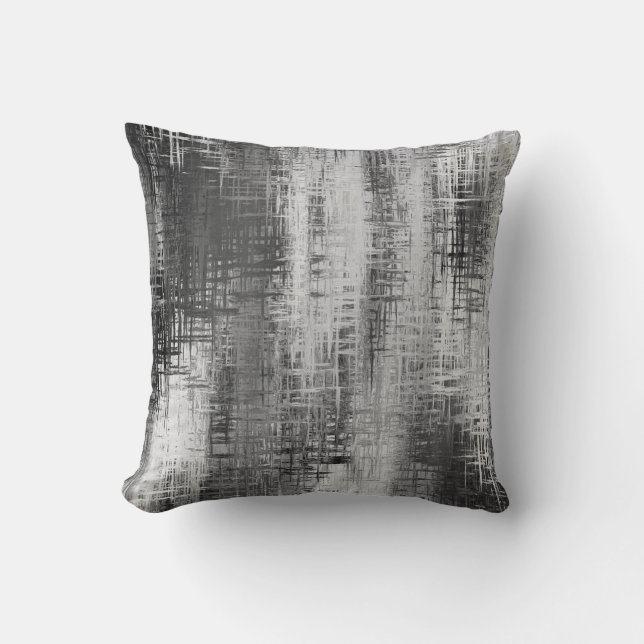 Gray/White Abstract Decor Pillow (Front)