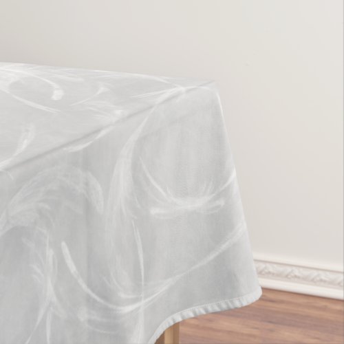 gray white abstract wispy feathers formal look tablecloth