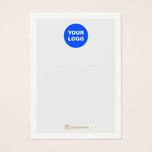 Gray White Add Logo Earring Display Social Media (Front)