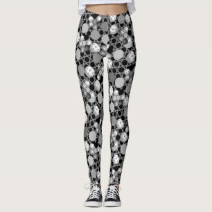 Gray, White and Black Picleball Leggings