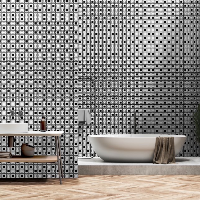 Gray, White and Black Squares - BG Changeable Wallpaper (Bathroom)