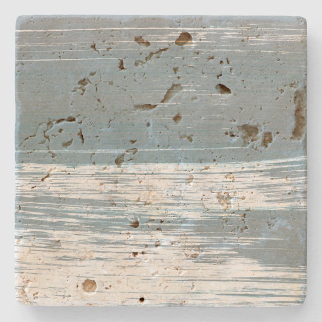 Gray, white and blue lines stone coaster (Front)