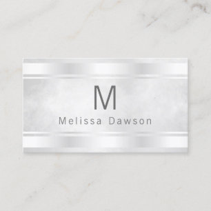Gray White and Silver Bar Borders Professional Business Card