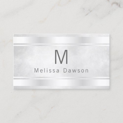 Gray White and Silver Bar Borders Professional Business Card