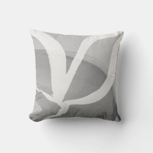 Gray & White Artistic Abstract Winged Design Throw Pillow