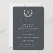 Gray/White Asclepius Medical School Graduation Invitation (Front)