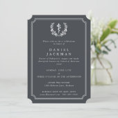 Gray/White Asclepius Medical School Graduation Invitation (Standing Front)