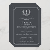 Gray/White Asclepius Medical School Graduation Invitation (Front/Back)