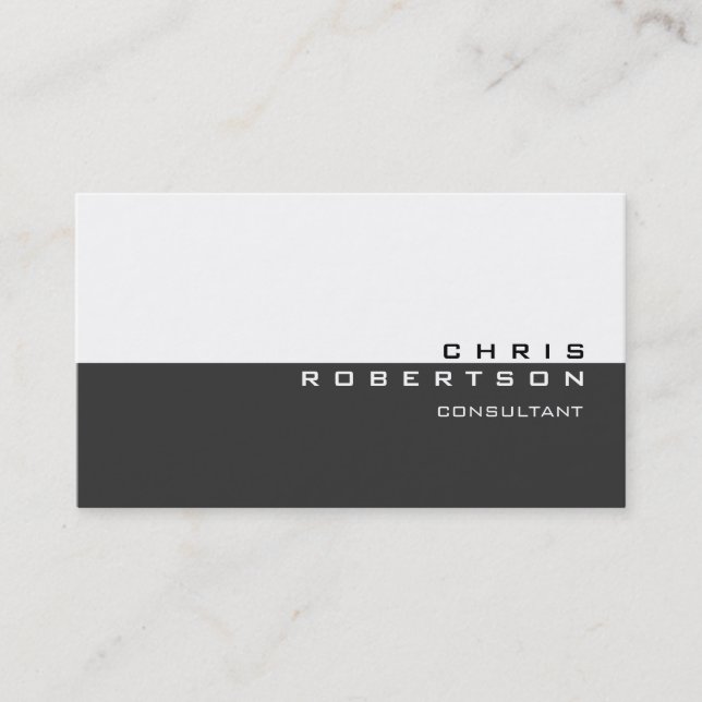 Gray White Attractive Charming Business Card (Front)