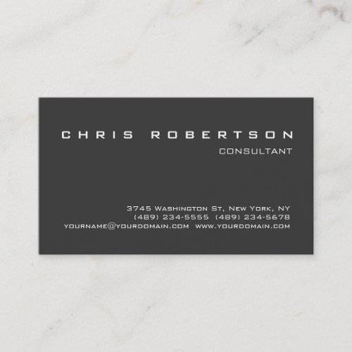 Gray White Attractive Charming Business Card