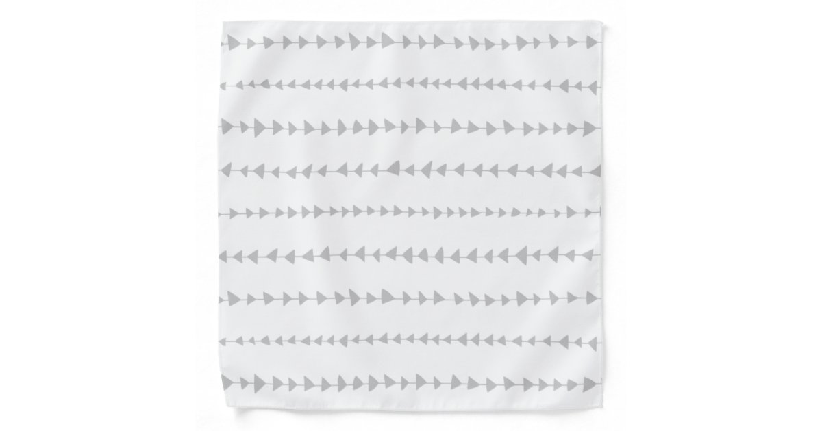 Gray White Aztec Arrows Pattern Bandana | Zazzle