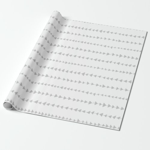 Gray White Aztec Arrows Pattern Wrapping Paper