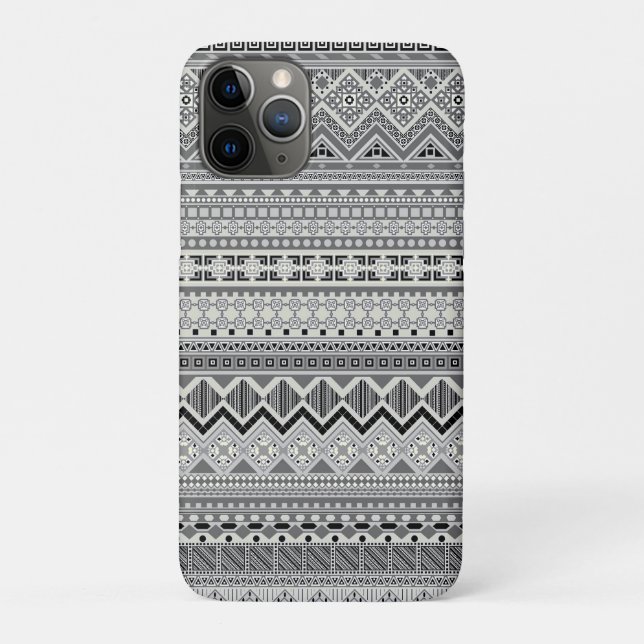 Gray white aztec patterns design Case-Mate iPhone case (Back)