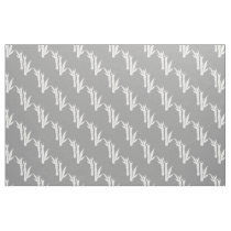 Gray white Bamboo stalks oriental pattern fabric