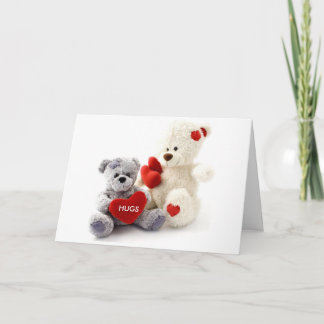 Gray & White Bear with Heart Card