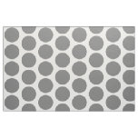 Gray White Big Polka Dots Fabric