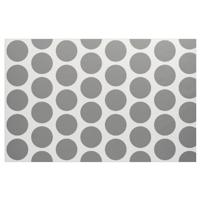 Gray White Big Polka Dots Fabric (Yard)