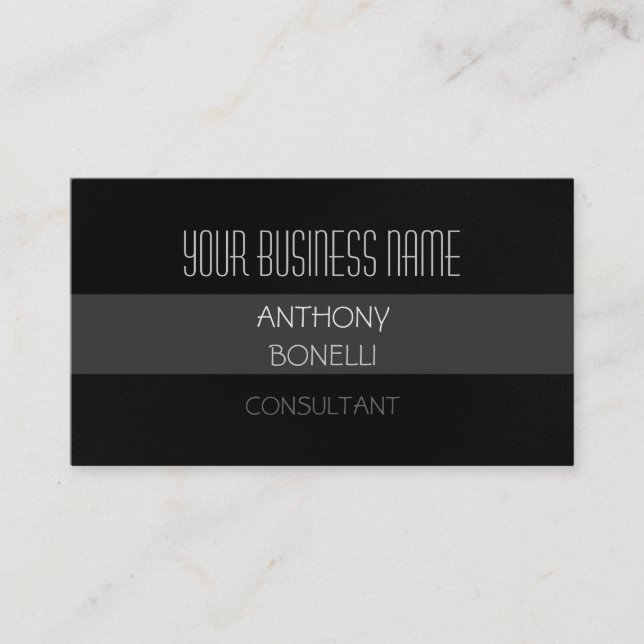 Gray White Black Charming Business Card (Front)