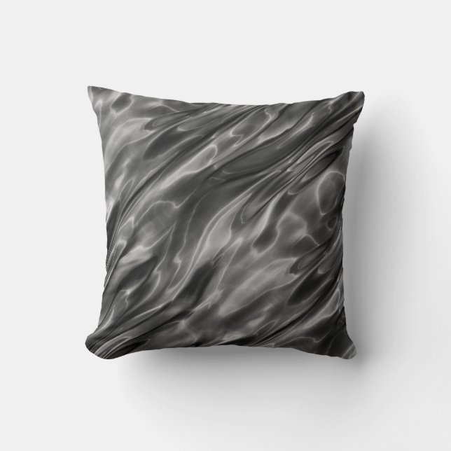 Gray White & Black Modern Abstract Design Throw Pillow (Front)
