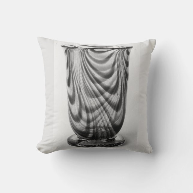 Gray white black vase throw pillow (Front)