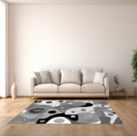 Gray white black, whimsical shapes modern design