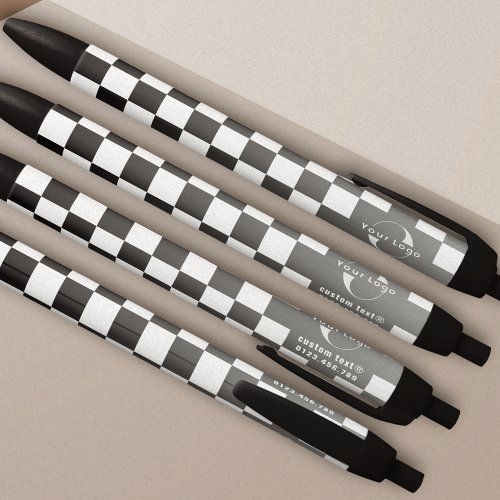 Gray  white Business logo Company brand Checkers Black Ink Pen