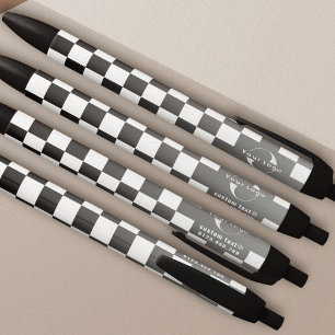 Gray & white Business logo Company brand Checkers Pen