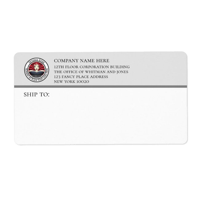 Gray White Business Shipping Label (Front)