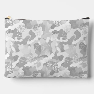 Gray White Camouflage Pattern Accessory Pouch