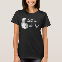 Gray White Cat Abstract Talk to the Tail T-Shirt