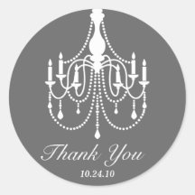 Gray White Chandelier Thank You