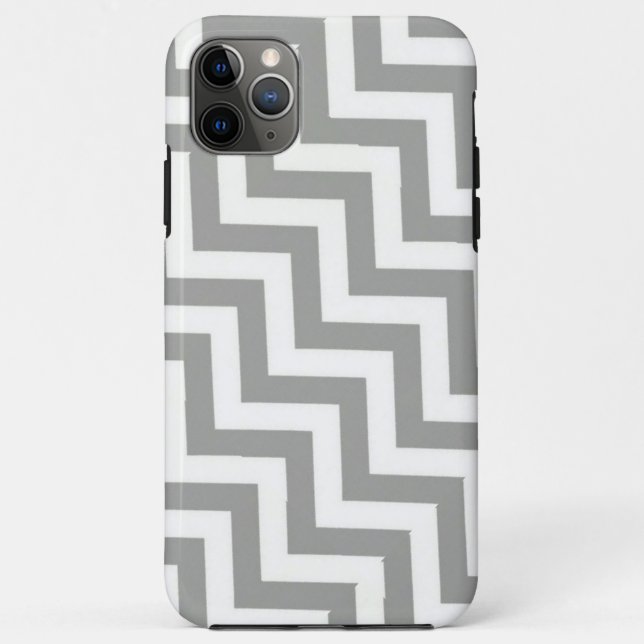 Gray White Chevron Case-Mate iPhone Case (Back)