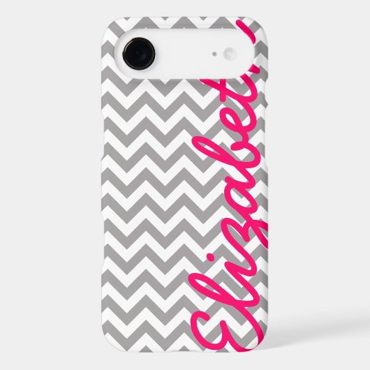 Gray White Chevron Pattern Case-Mate iPhone Case (Back)