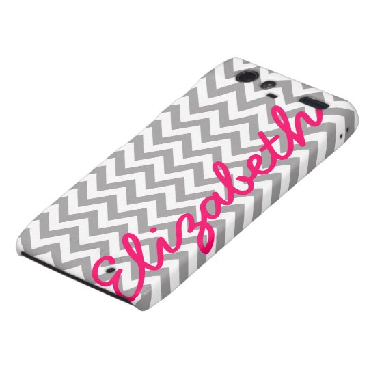 Gray White Chevron Pattern Motorola Droid RAZR Case