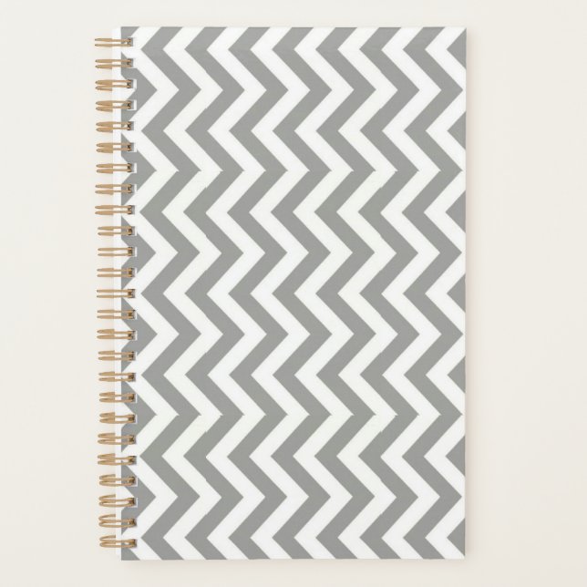 Gray White Chevron Planner (Front)