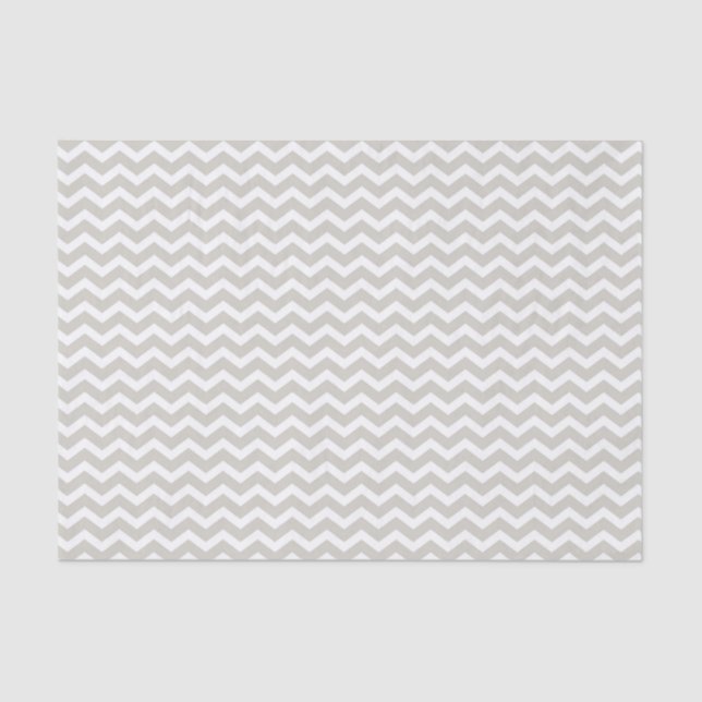 Gray White Chevron Zigzag Tissue Paper (Front)